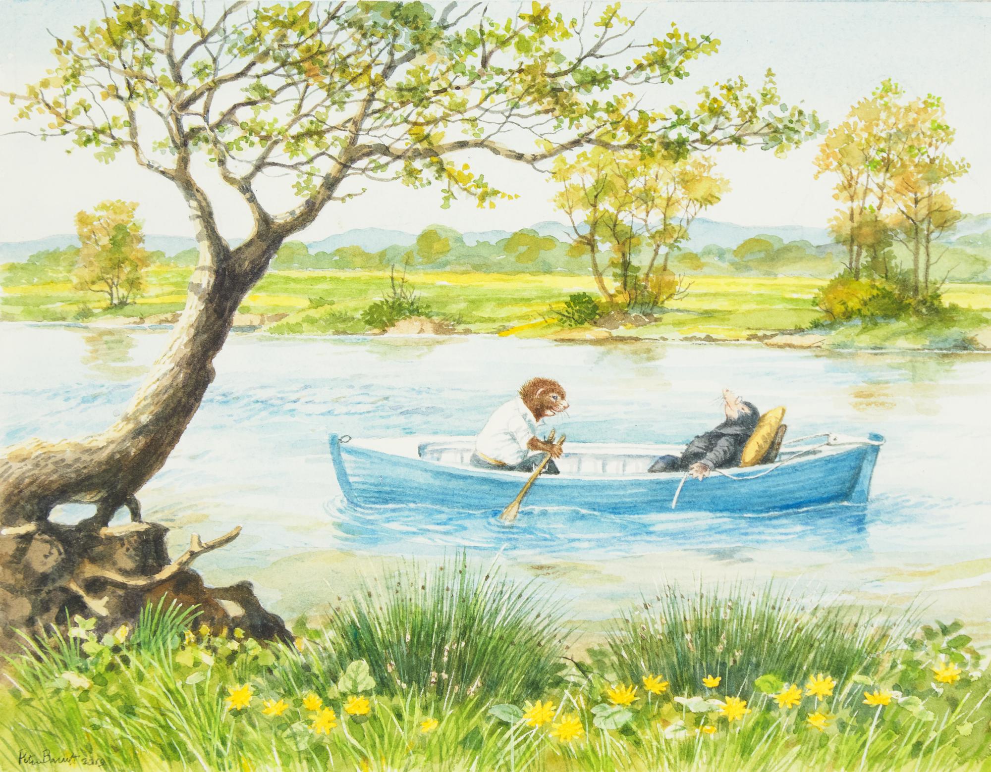 Original Watercolor of Ratty and Mole from The Wind in the Willows