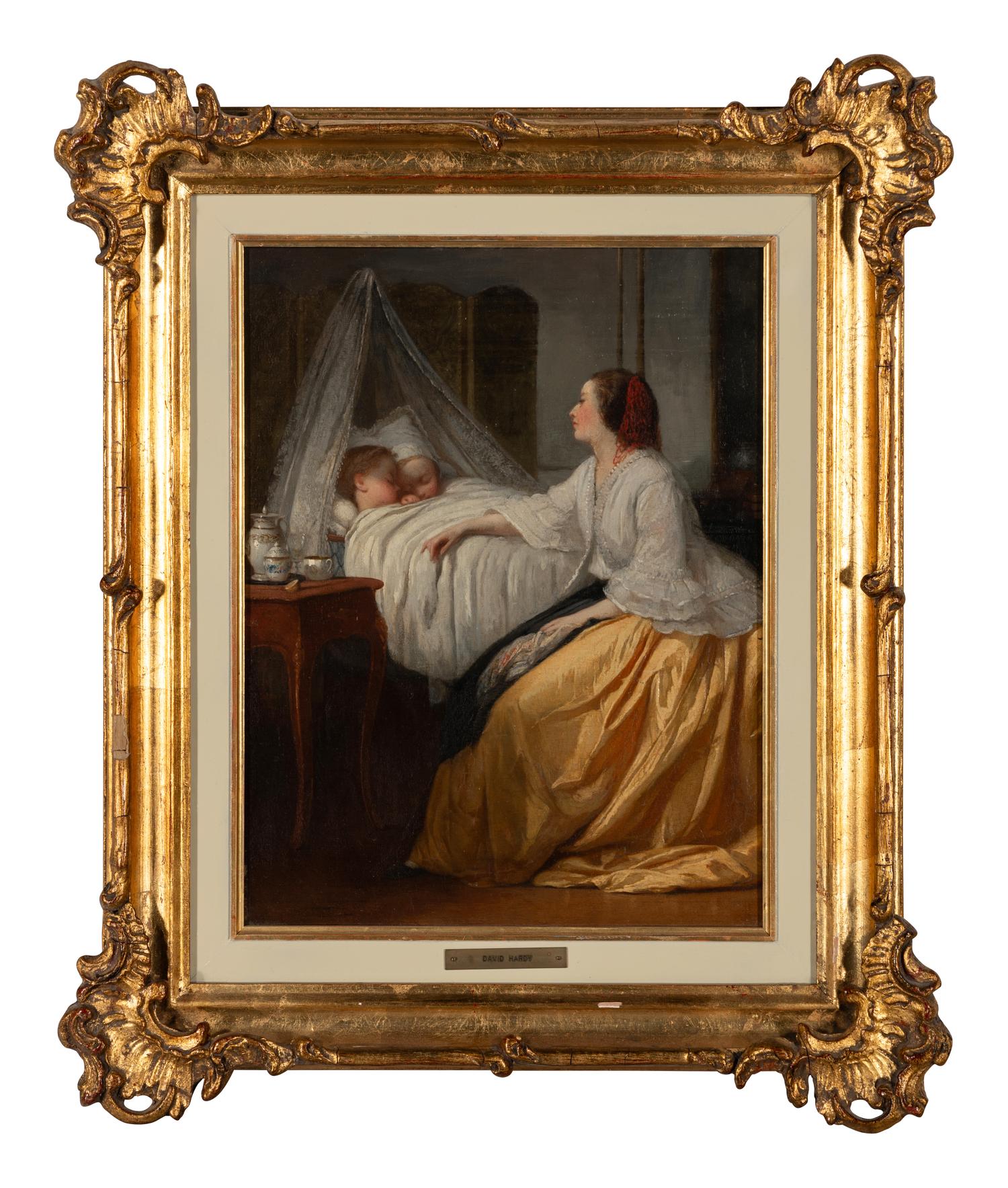 Interior with a Mother and Sleeping Children