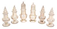 A Group of Six English Silver Articles, , comprising: 4 shakers, Chrichton Bros., London, 1925 2 sugar castors, London, 1932