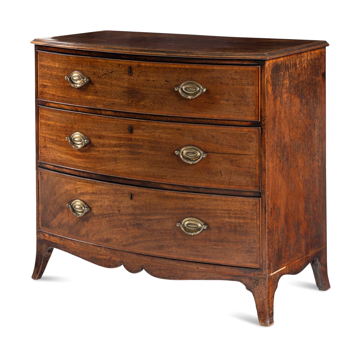 A George III Mahogany Bowfront Chest of Drawers