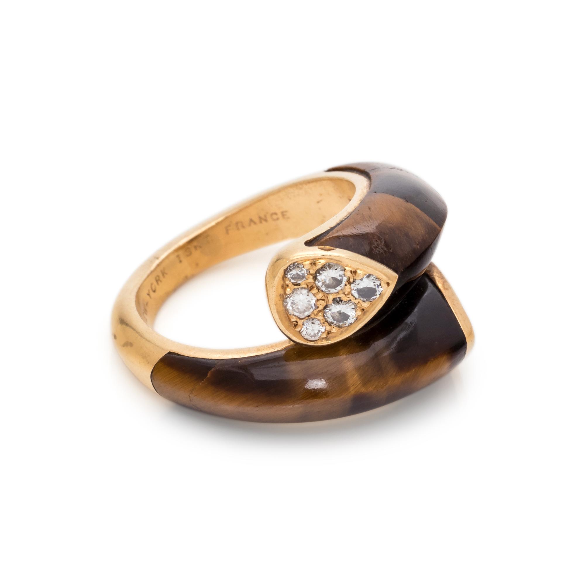 VAN CLEEF & ARPELS, TIGER'S EYE AND DIAMOND RING