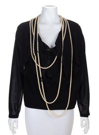 A Junya Wantanabe Black Layered Blouse, Size medium.
