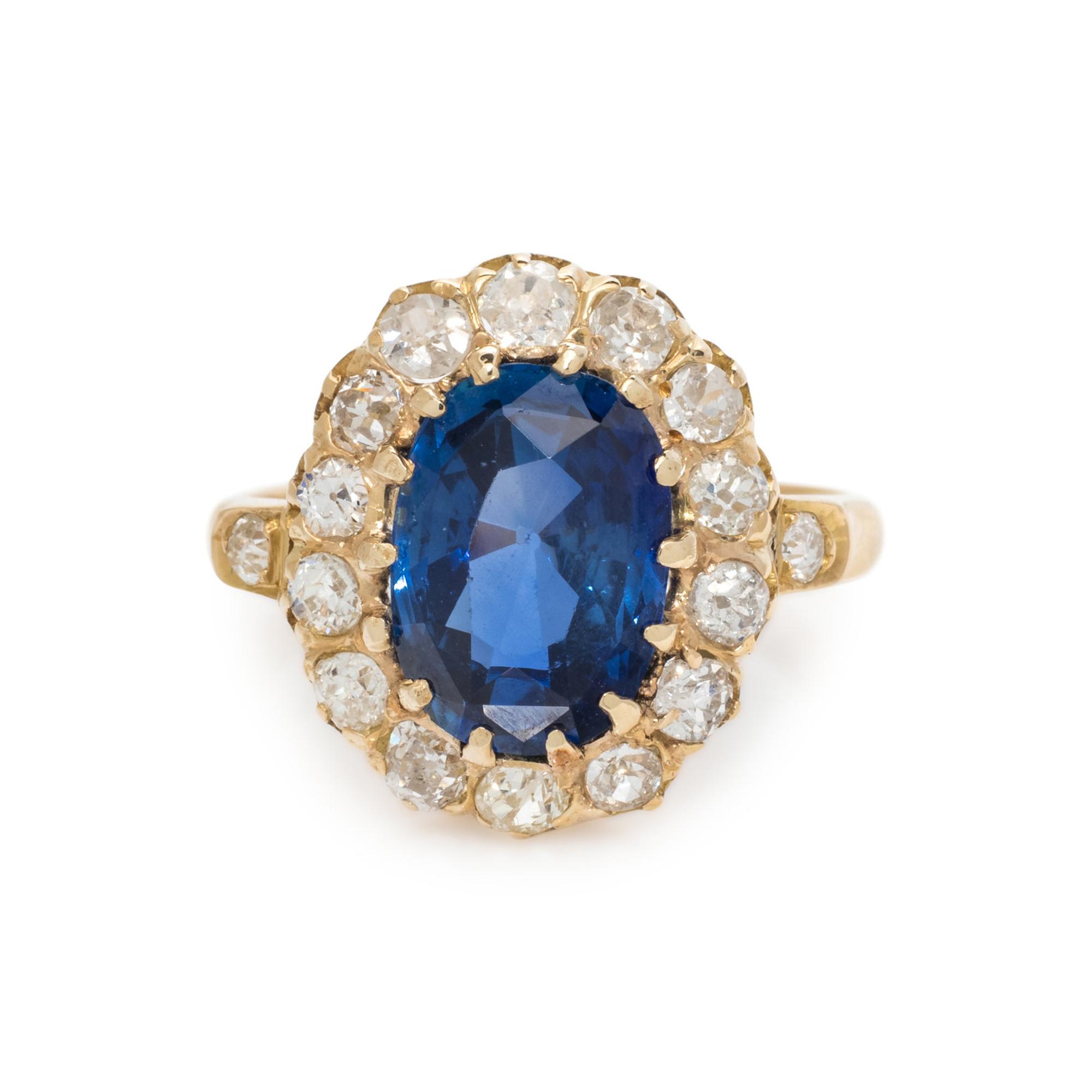 BURMESE SAPPHIRE AND DIAMOND RING