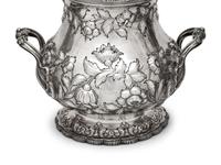 A Grosjean and Woodward for Tiffany and Co. Coin Silver Three-Piece Coffee Service
