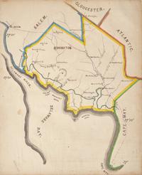 [Americana] [New Jersey] (Parvin, Theodore Sutton). Manuscript Map of Cumberland County, New Jersey, and Environs