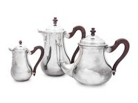 A Puiforcat Silver-Plate Three-Piece Tea Service