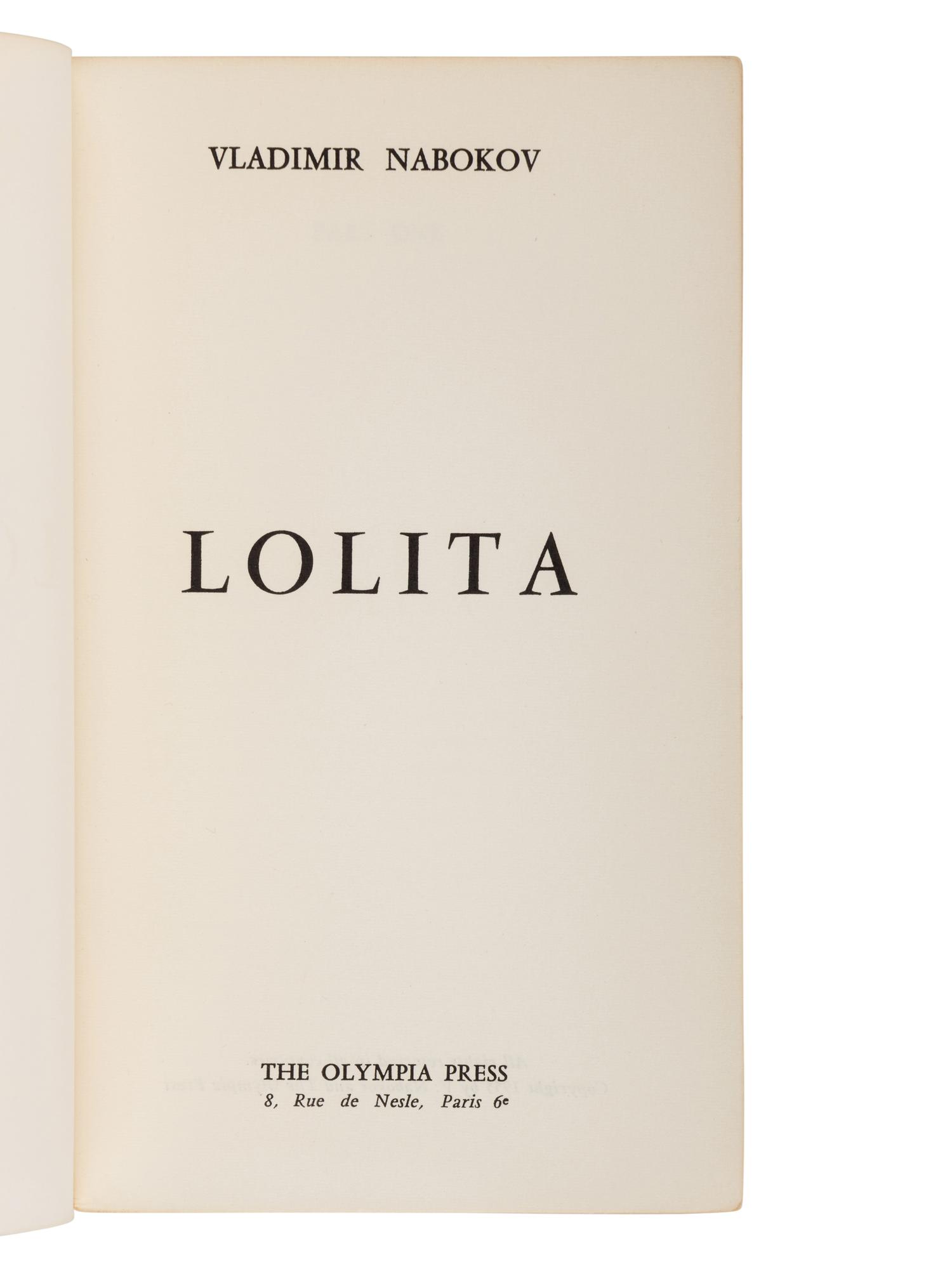 NABOKOV, Vladimir (1899-1977). Lolita . Paris: The Olympia Press, 1955.