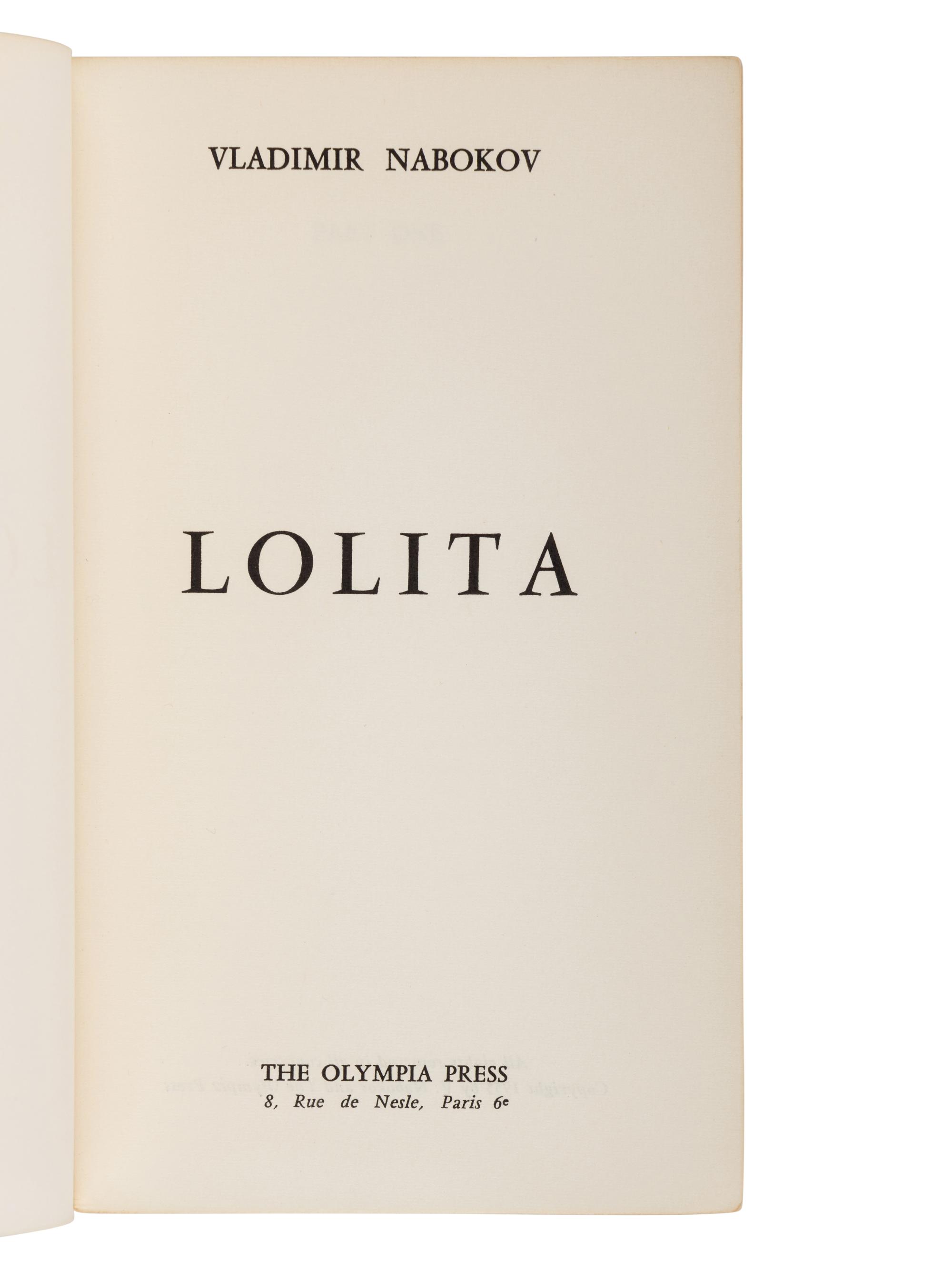 NABOKOV, Vladimir (1899-1977). Lolita . Paris: The Olympia Press, 1955.