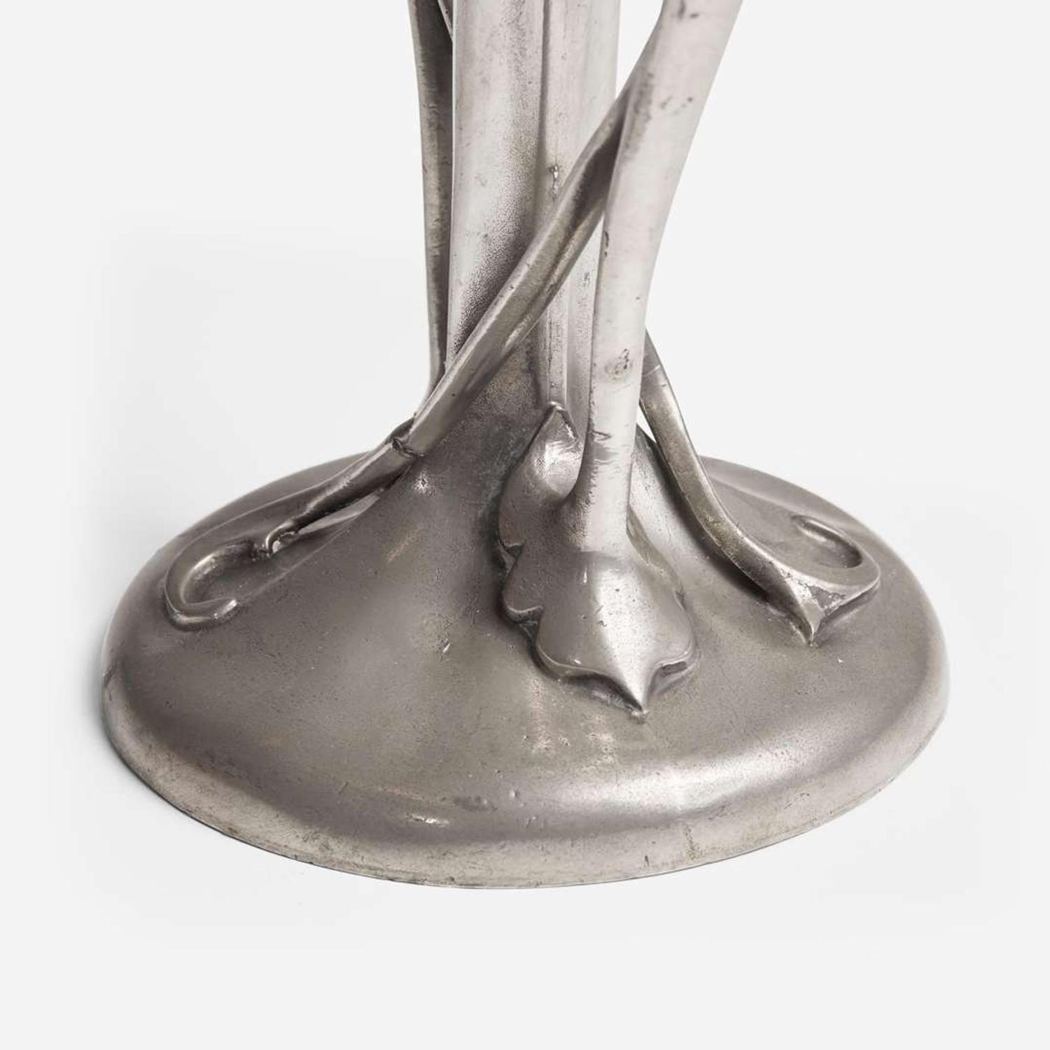 Archibald Knox for Liberty & Co., London Pair of Pewter Twin Handled "Tulip" Vases, England, circa 1903