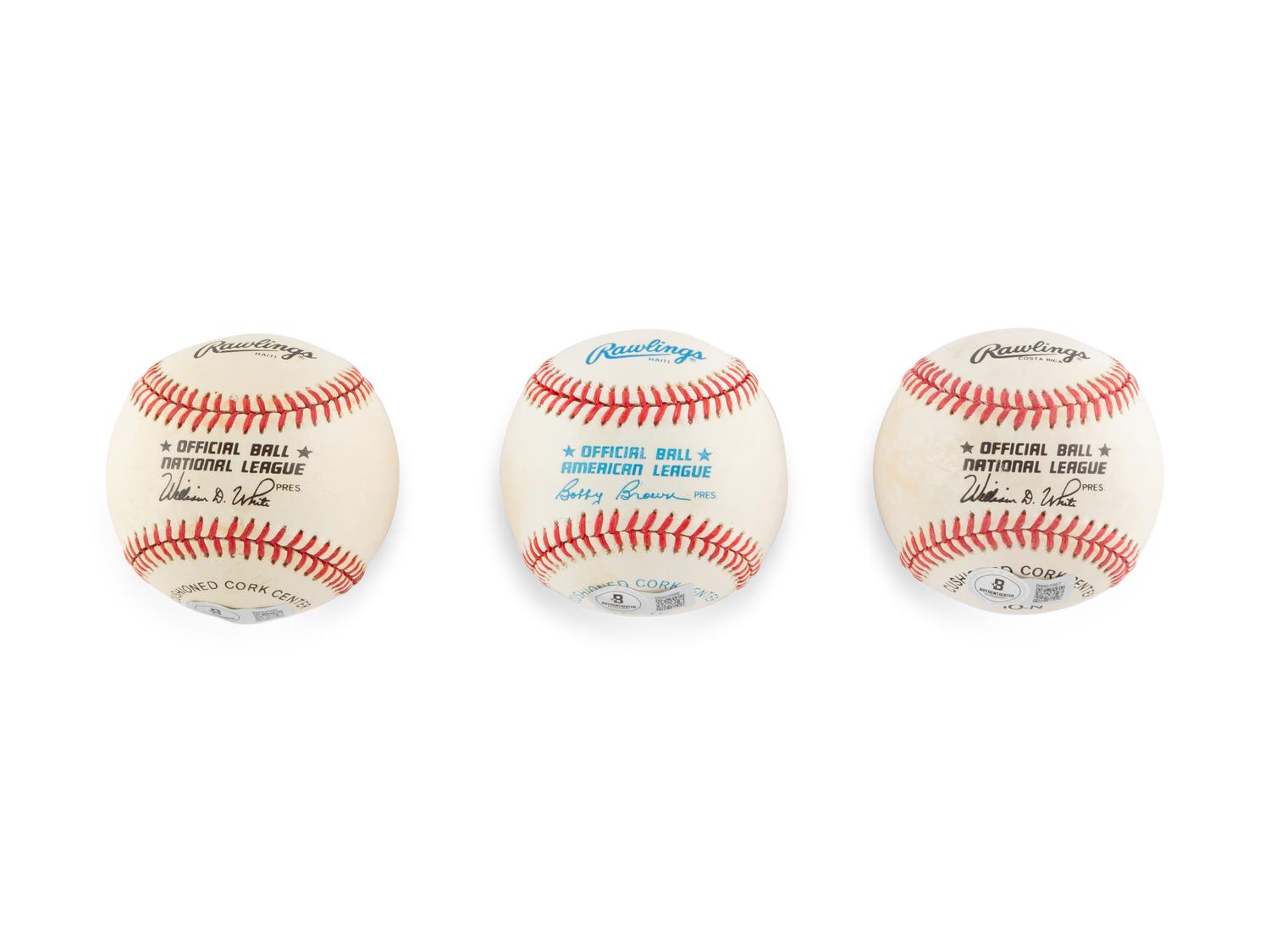 A Group of Dual Signed Autograph Baseballs (Beckett Authentication Services)