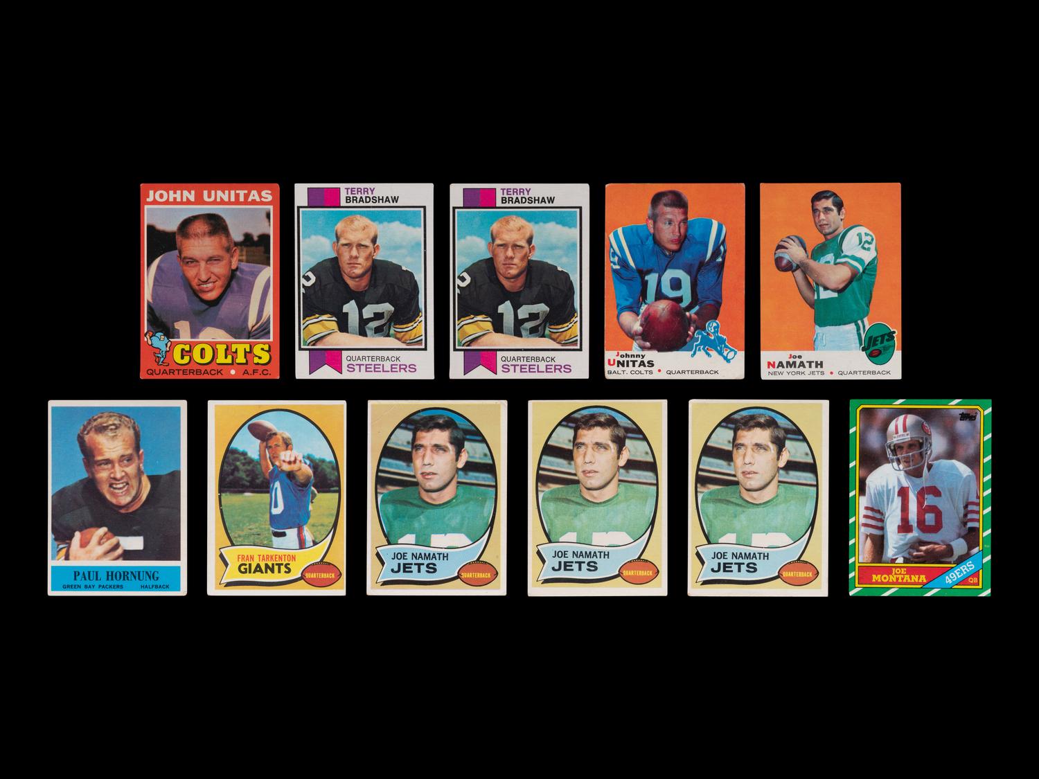 A Group of 11 1960s-80s Hall of Fame Football Cards,