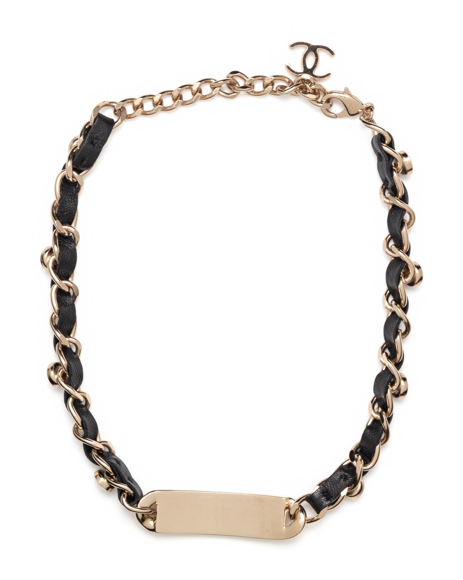 CHANEL, NAMEPLATE CHOKER NECKLACE