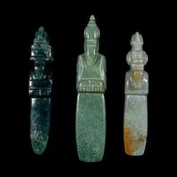 Three Costa Rican Jade Avian Pendants