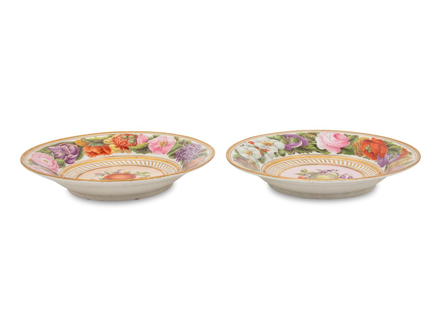 A Pair of English Porcelain Dessert Plates
