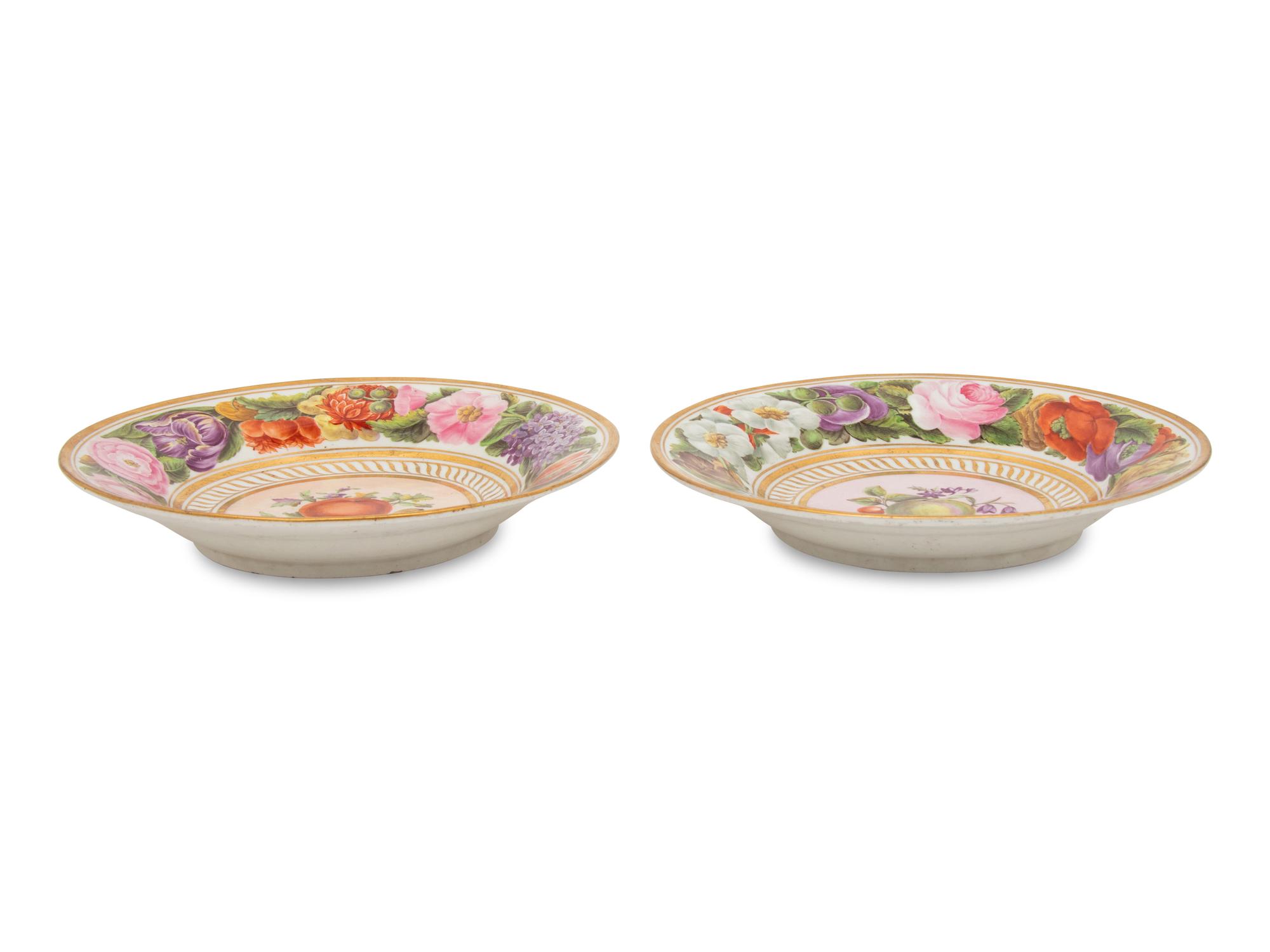 A Pair of English Porcelain Dessert Plates