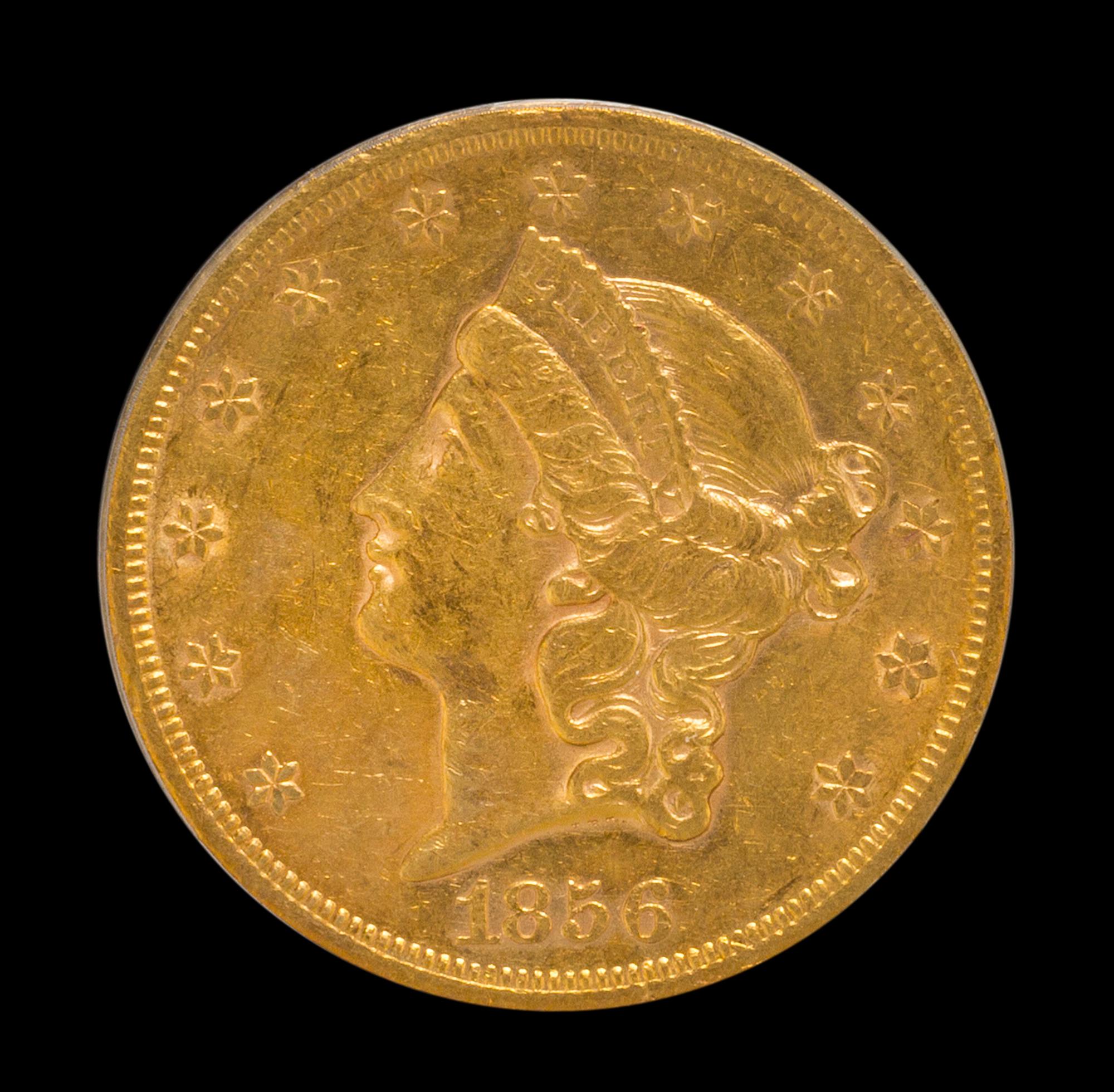 A United States 1856-S Liberty Head $20 Gold Coin