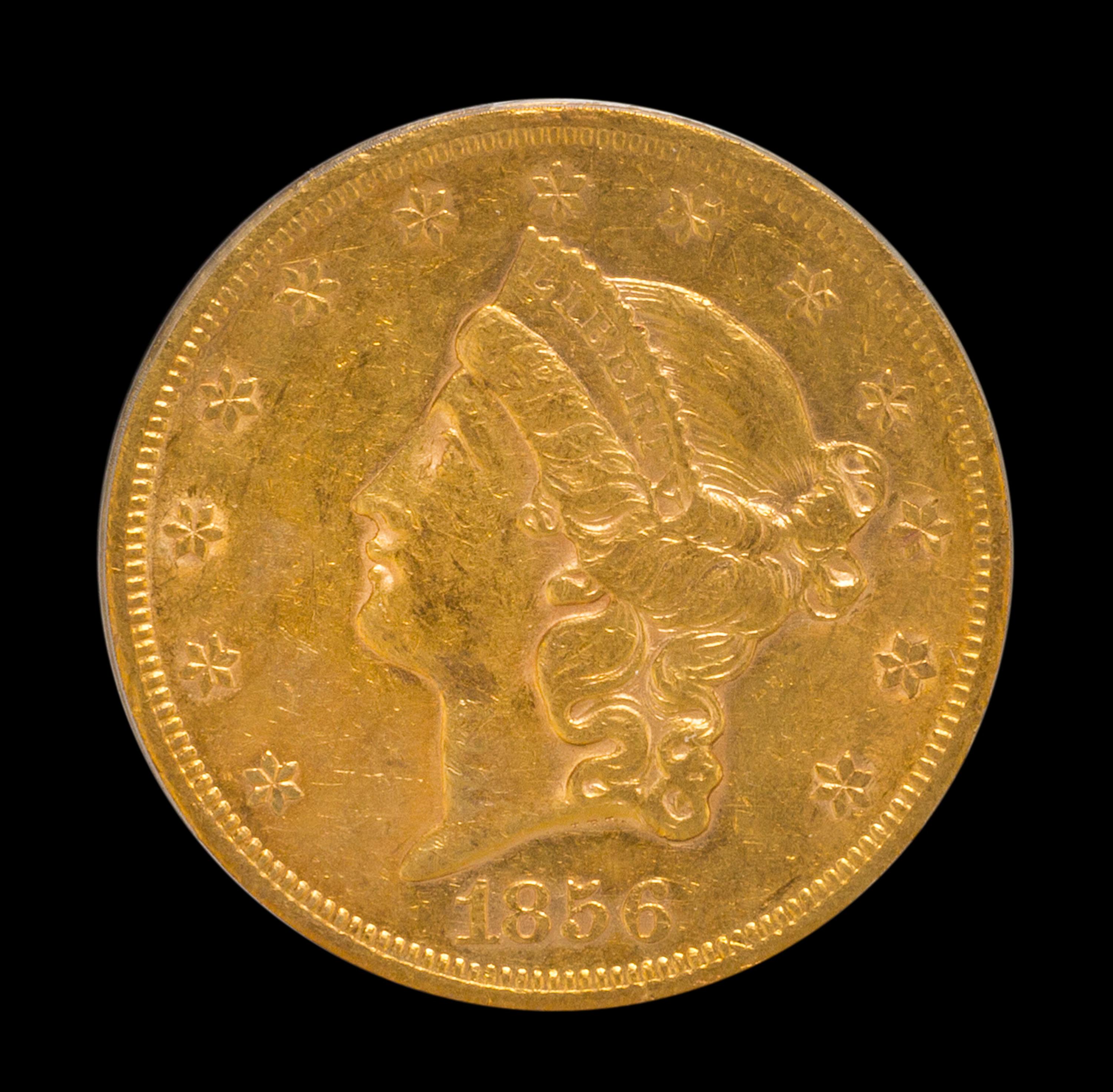 A United States 1856-S Liberty Head $20 Gold Coin