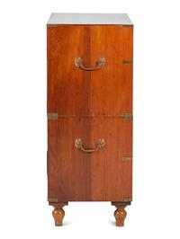 An English Mahogany Brass Banded Campaign Chest