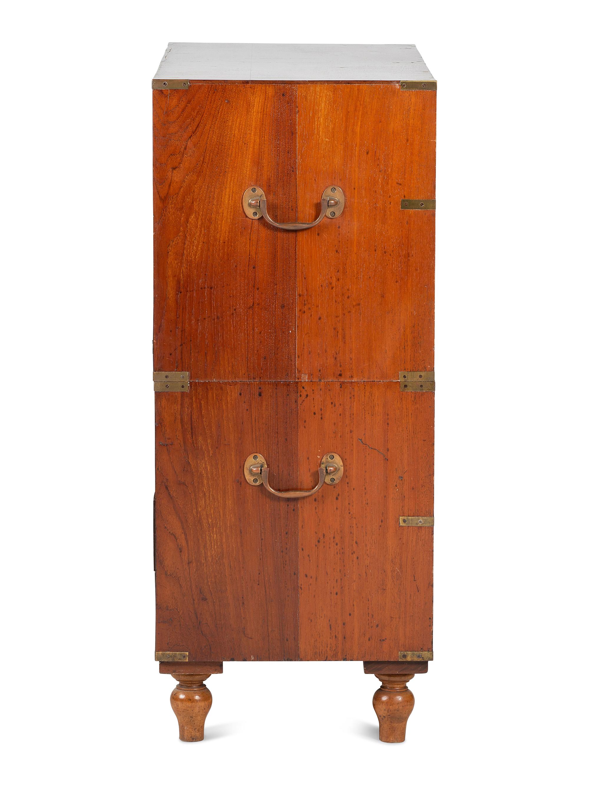 An English Mahogany Brass Banded Campaign Chest