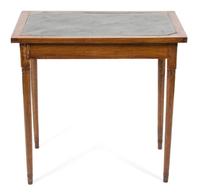 A Louis Philippe Slate Inset and Walnut Side Table Height 28 1/4 x width 30 1/2 x depth 21 inches. — 19TH CENTURY