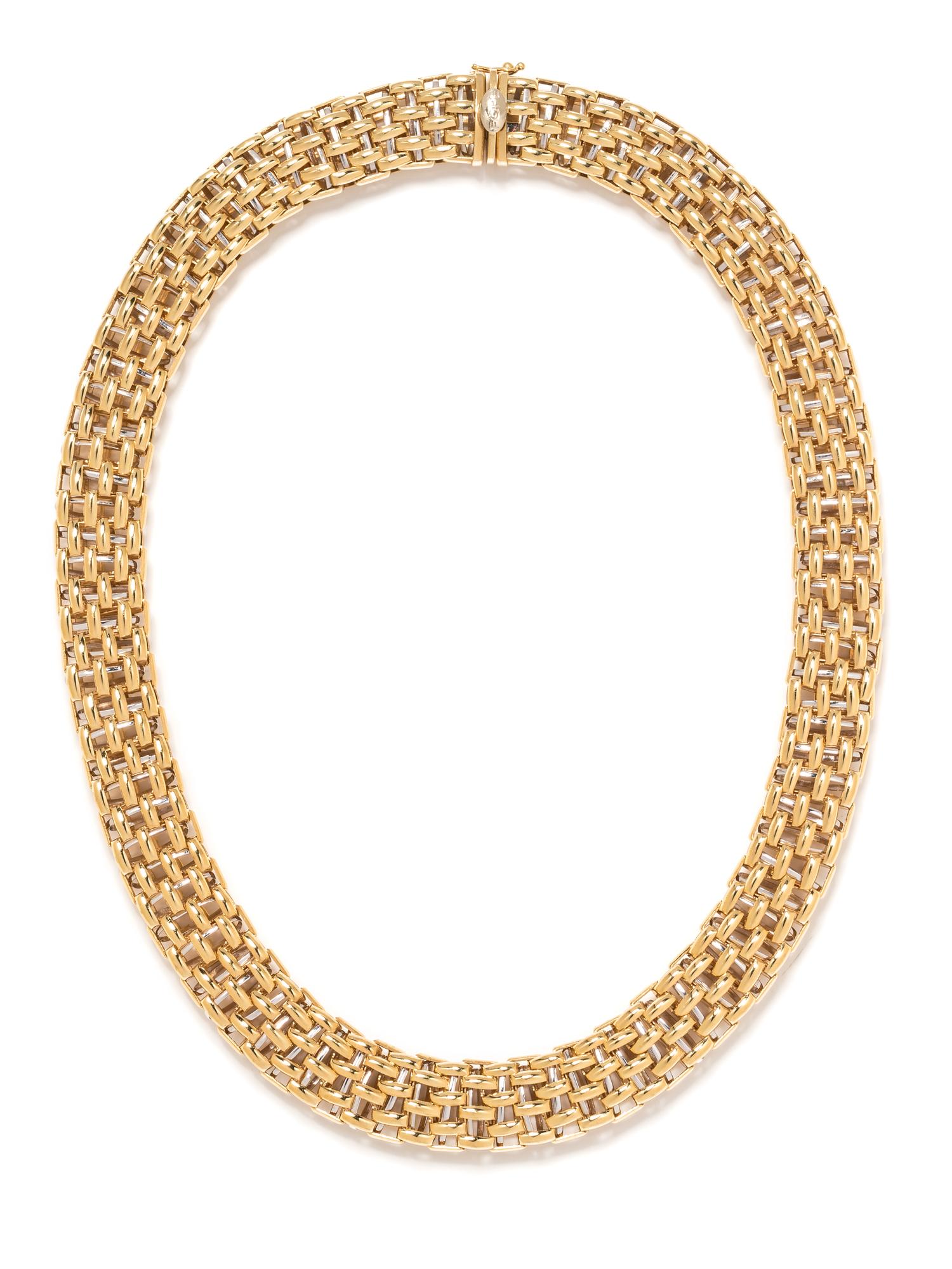 BICOLOR GOLD COLLAR NECKLACE