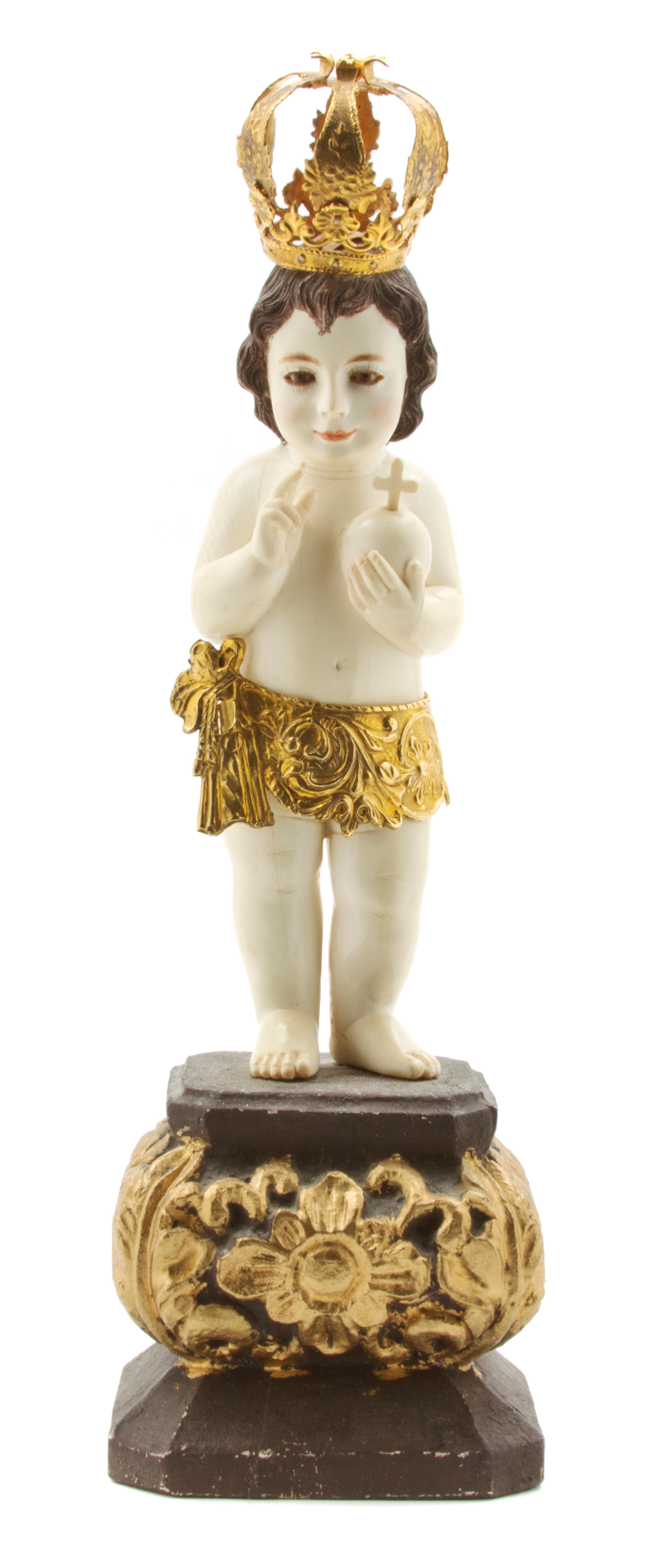 A Spanish Ivory Figure, Height of figure 7 7/8 inches.