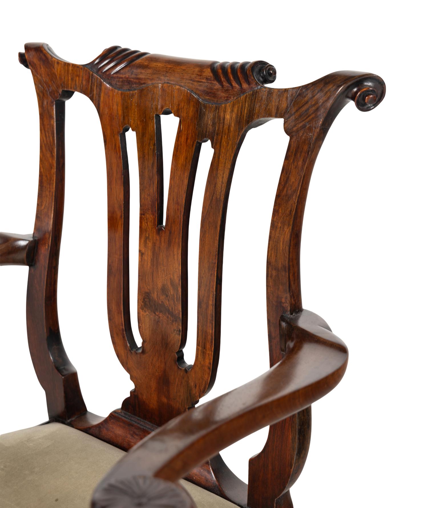 A Rare Anglo-Colonial Carved Padouk Armchair
