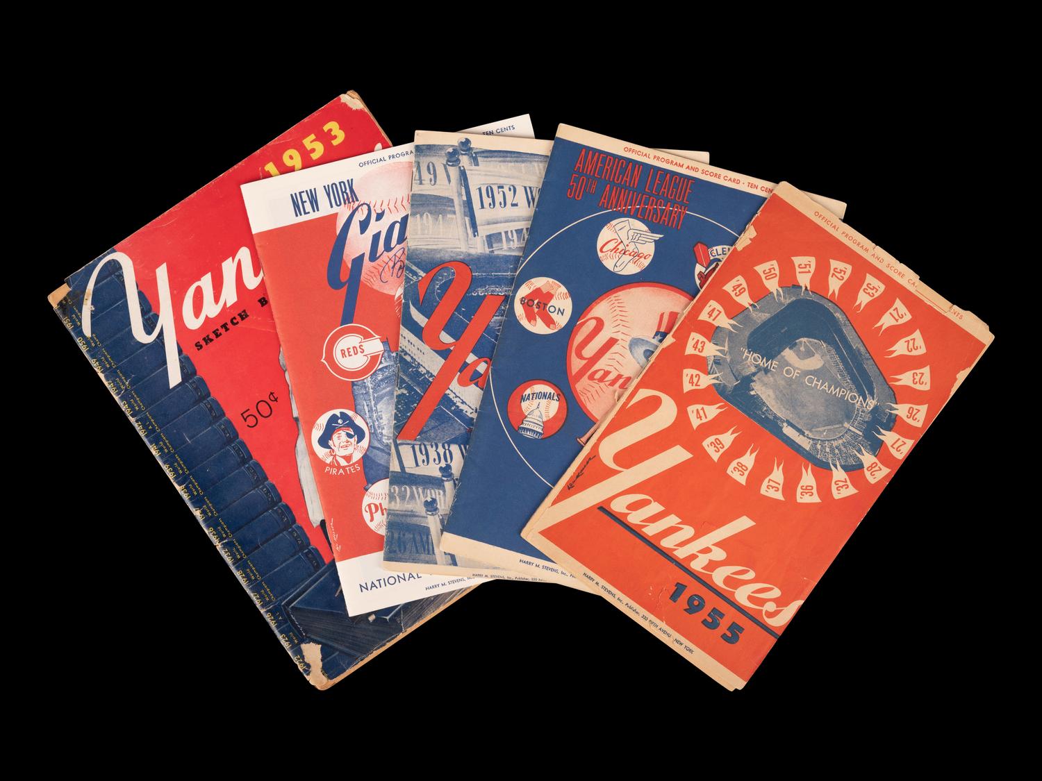 A Group of Vintage New York Baseball Publications (Including Willie Mays and Mickey Mantle Rookie Seasons),