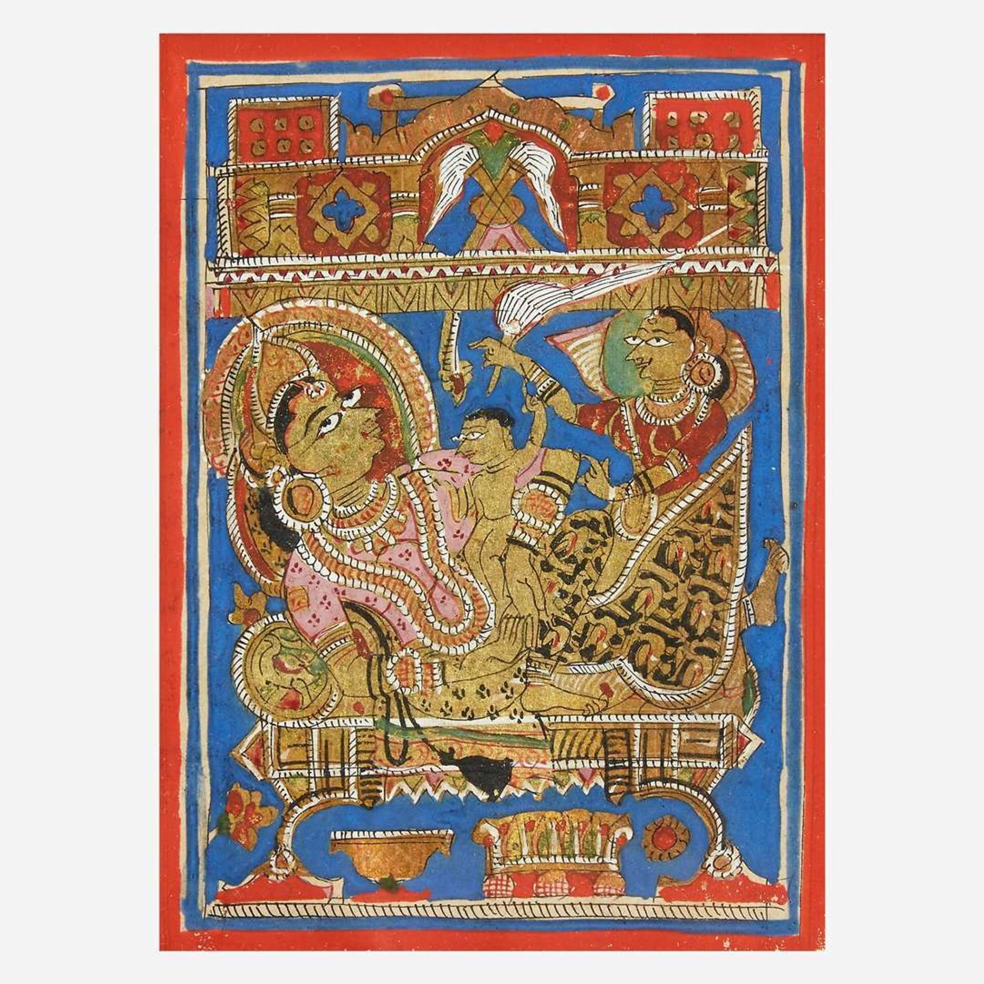 An Indian manuscript folio 印度书画册页 Gujarat 15th/16th century ????? ????