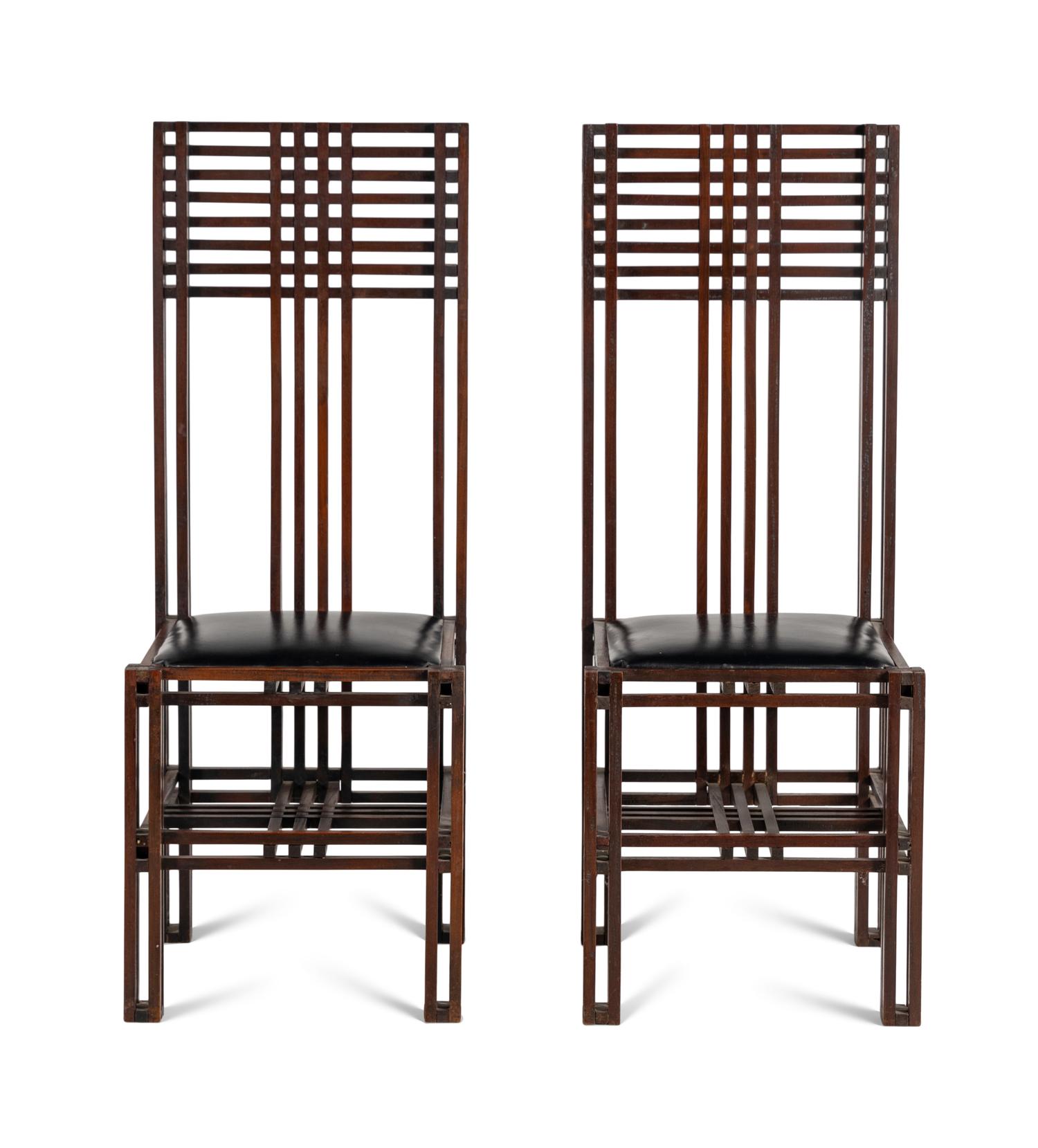 A Pair of Arts and Crafts Style Oak Side Chairs
