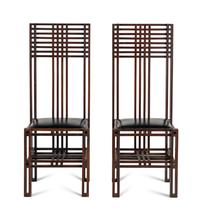 A Pair of Arts and Crafts Style Oak Side Chairs