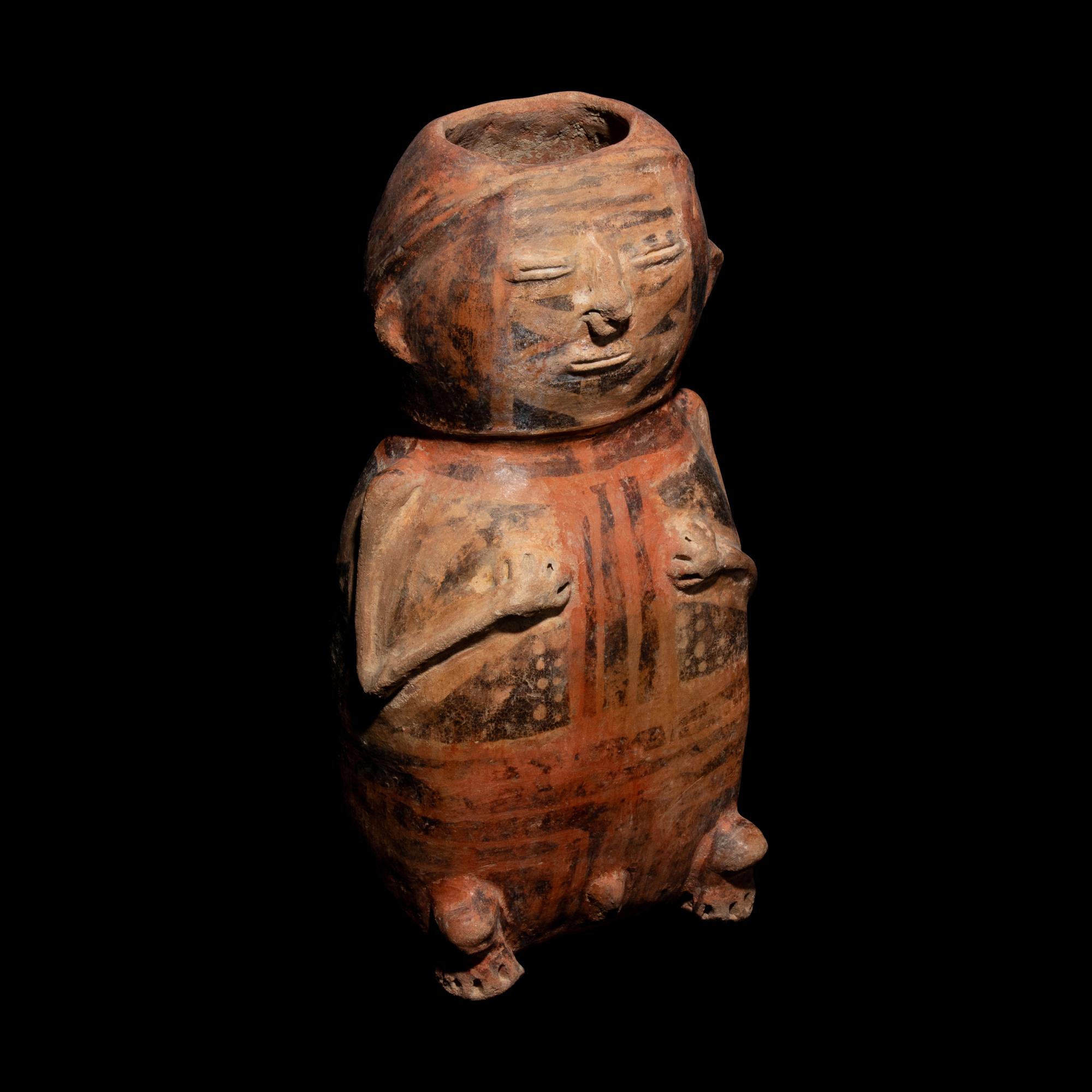 A Cauca Funerary Vessel in the Form of a Female Figure