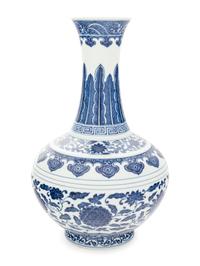 A Blue and White Porcelain 'Lotus' Vase, Shangping