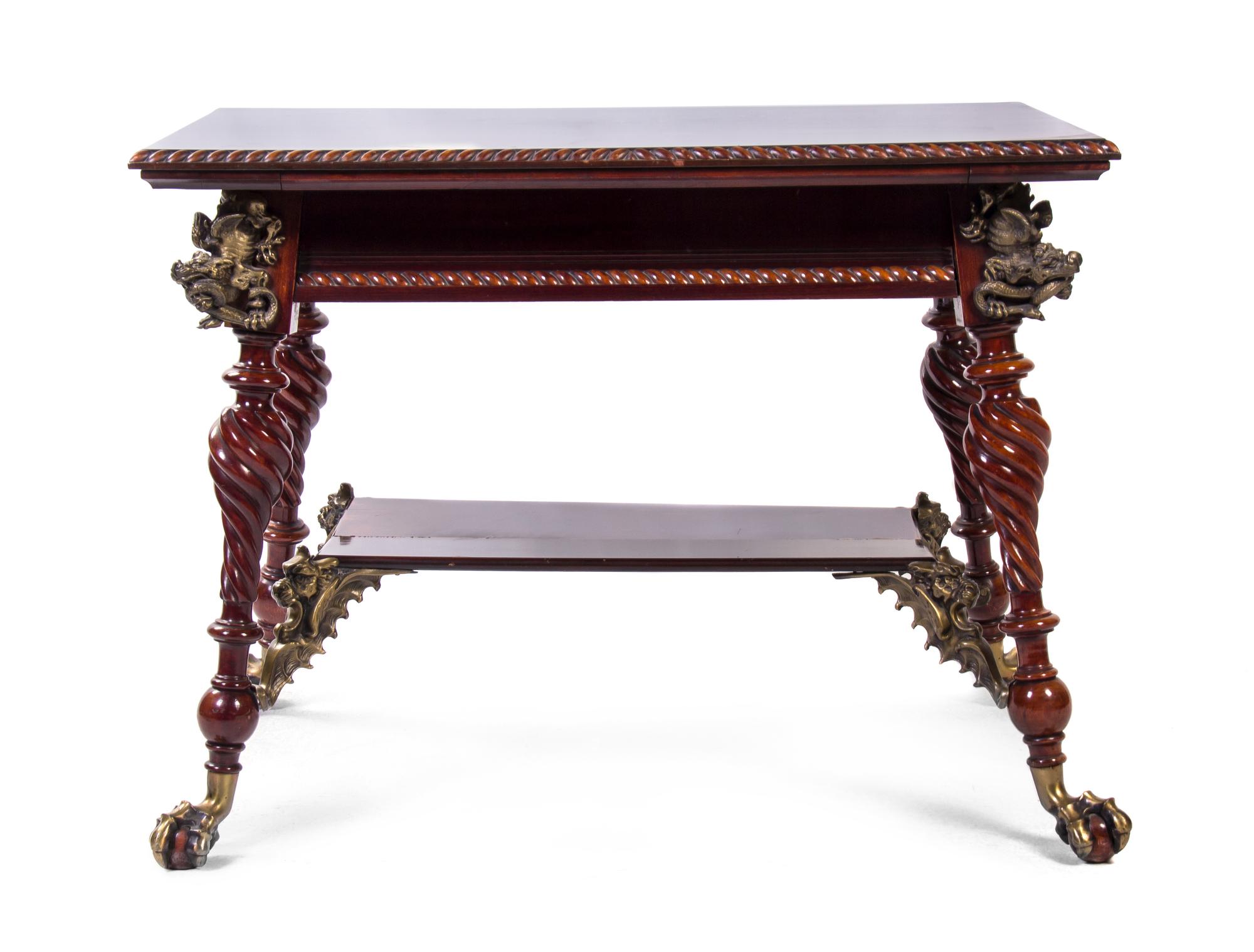 A Victorian Mahogany Center Table, Height 28 3/4 x width 38 1/4 x depth 24 inches.