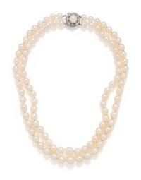 DOUBLE STRAND CULTURED PEARL NECKLACE