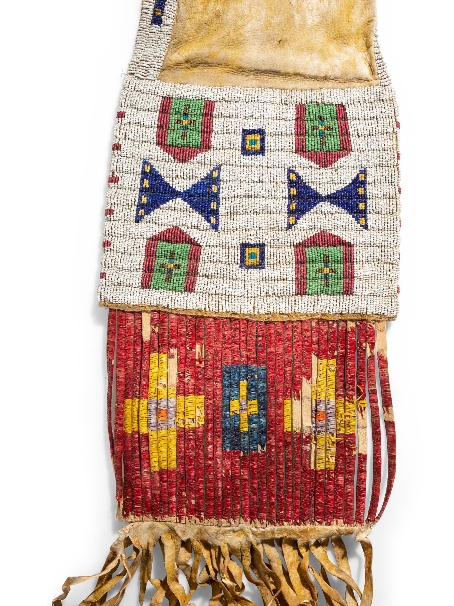 Sioux Beaded Hide Tobacco Bag