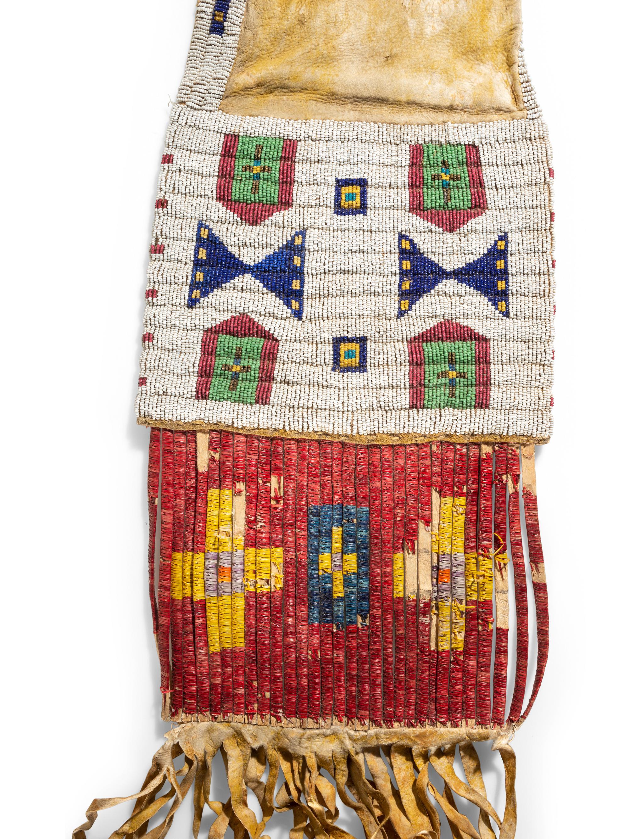 Sioux Beaded Hide Tobacco Bag