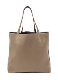 An Hermes Etoupe/Dark Brown 45cm Taurillon Clemence Double Sens Tote, 17.5" x 15.5" x 5".
