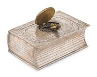 A German Silver Filigree Mounted Singing Bird Automaton Box