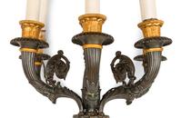 A Pair of Empire Style Bronze Six-Light Sconces