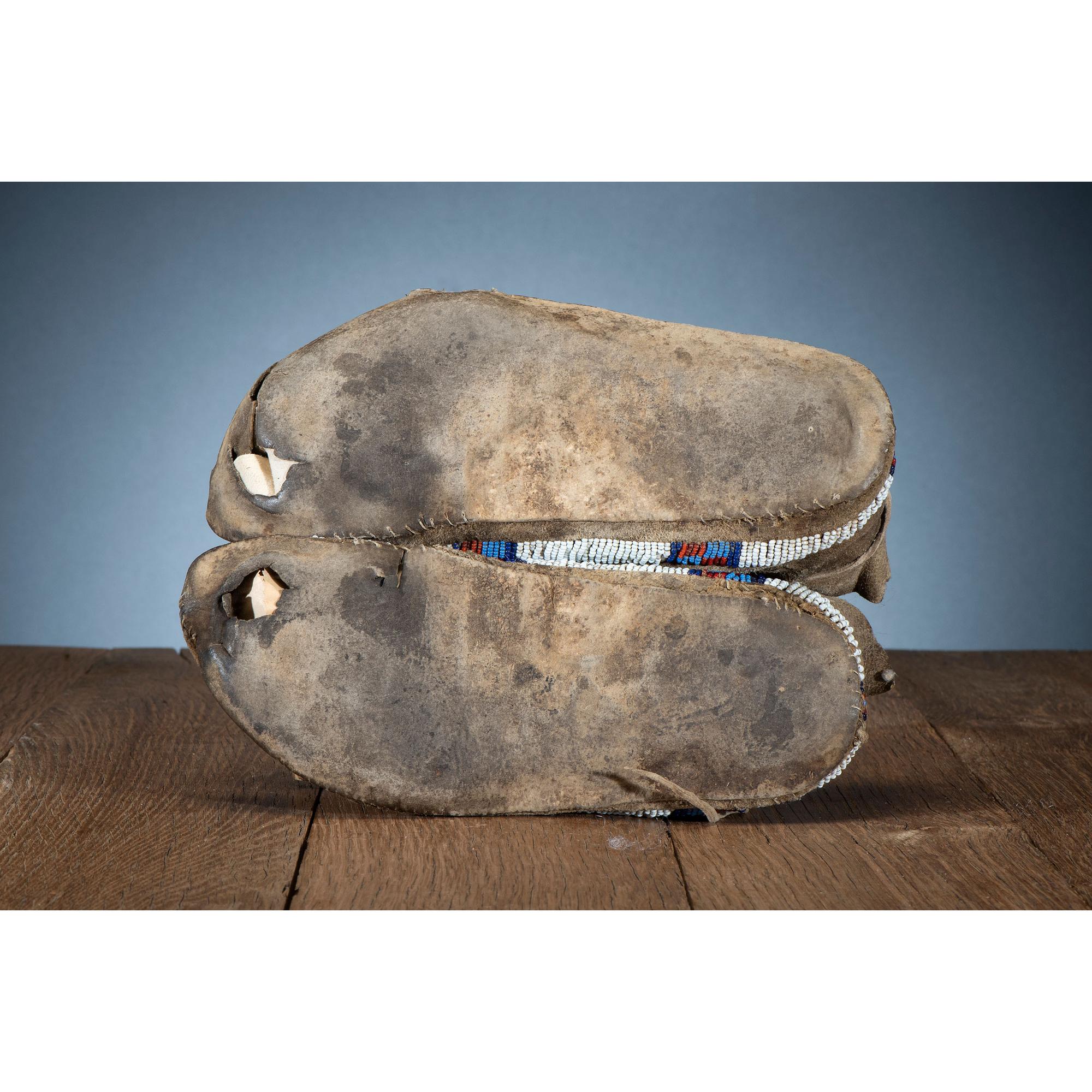 Cheyenne Beaded Hide Moccasins