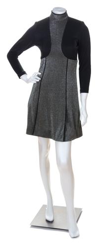 A Galanos Black and Silver Dress, No size.