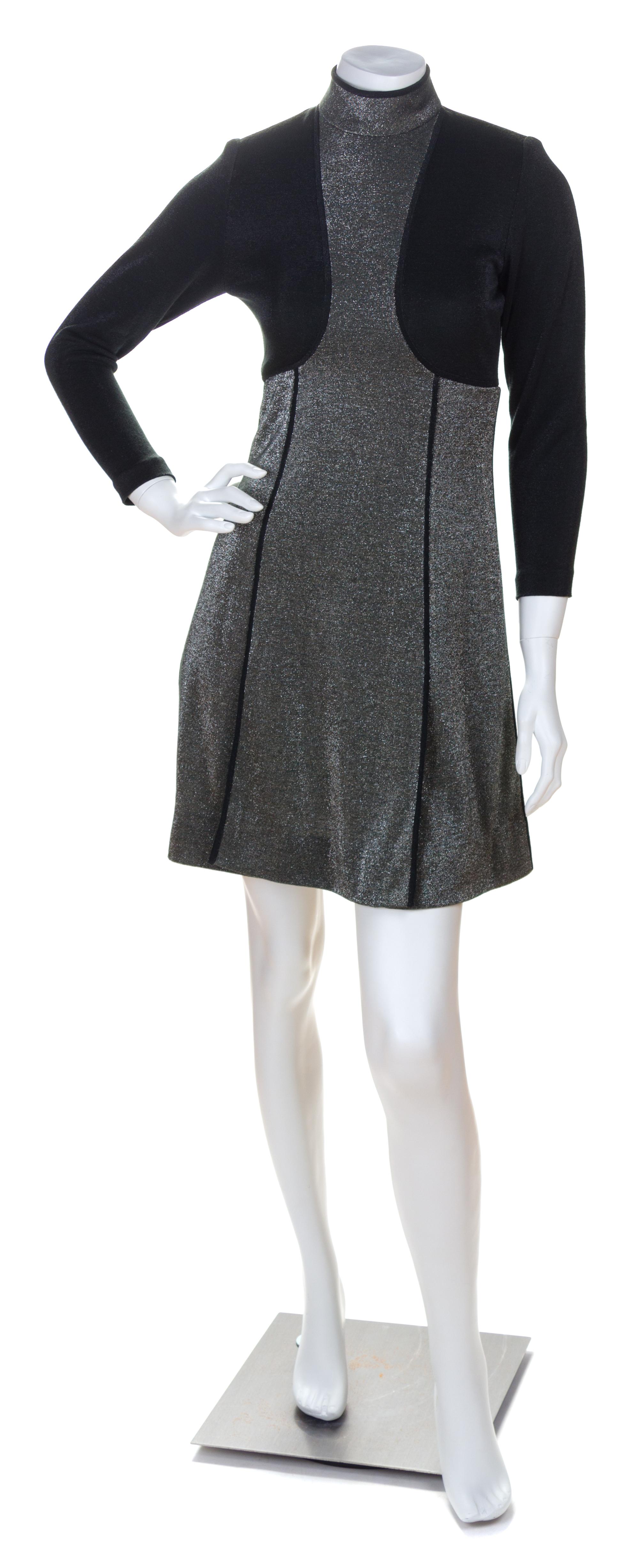 A Galanos Black and Silver Dress, No size.
