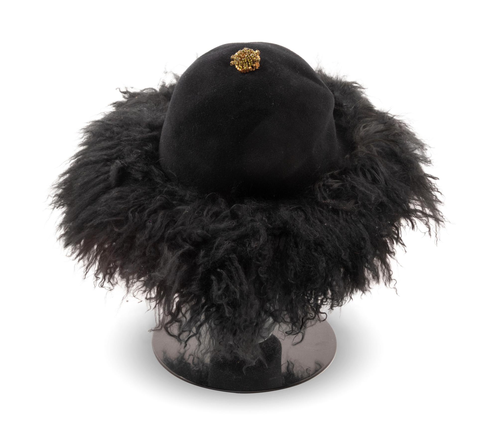12 Assorted Hats and a Pair of Feathered Cuffs, 1970-2000s