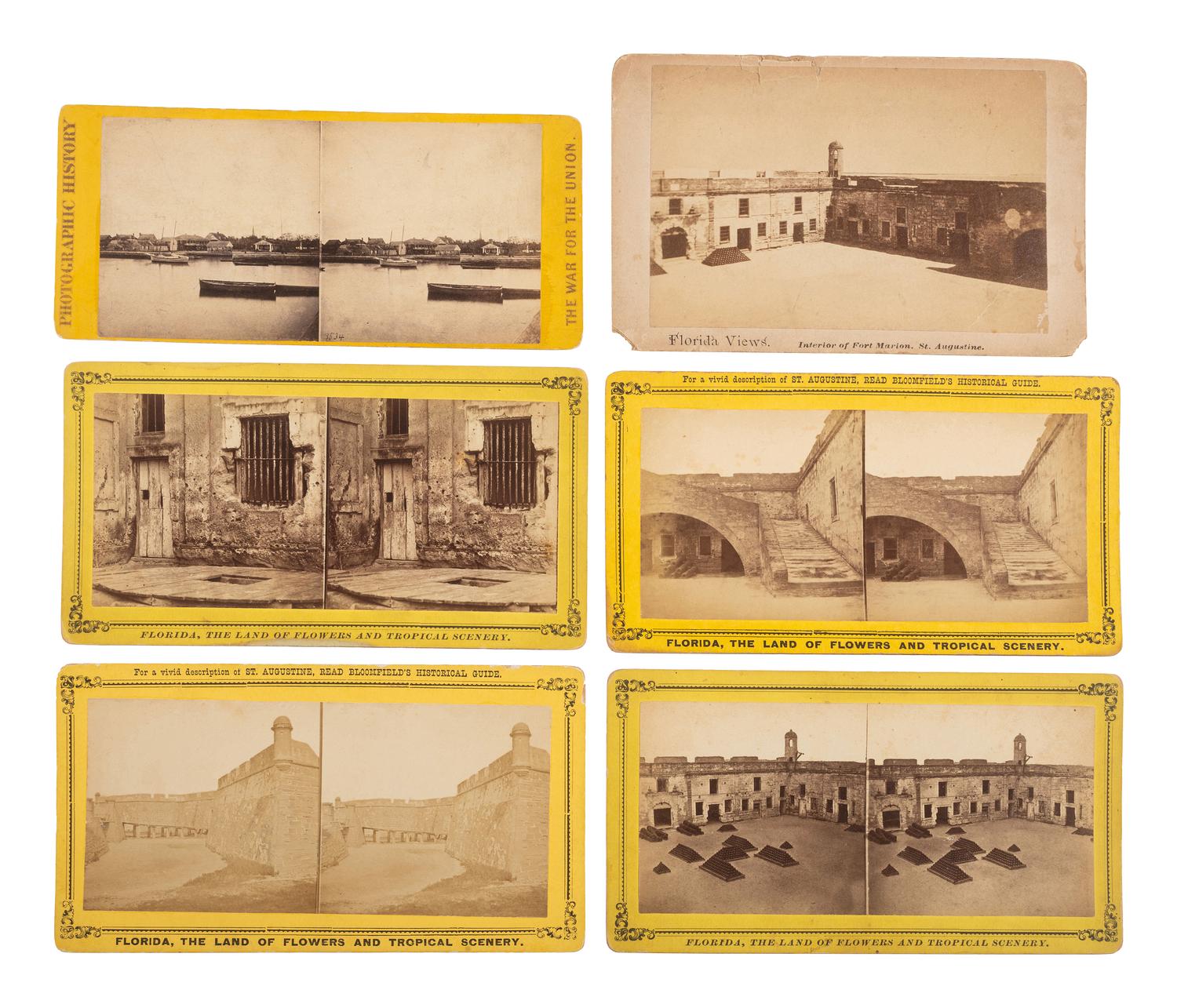 [CIVIL WAR]. A group of 12 stereoviews of Fort Marion.
