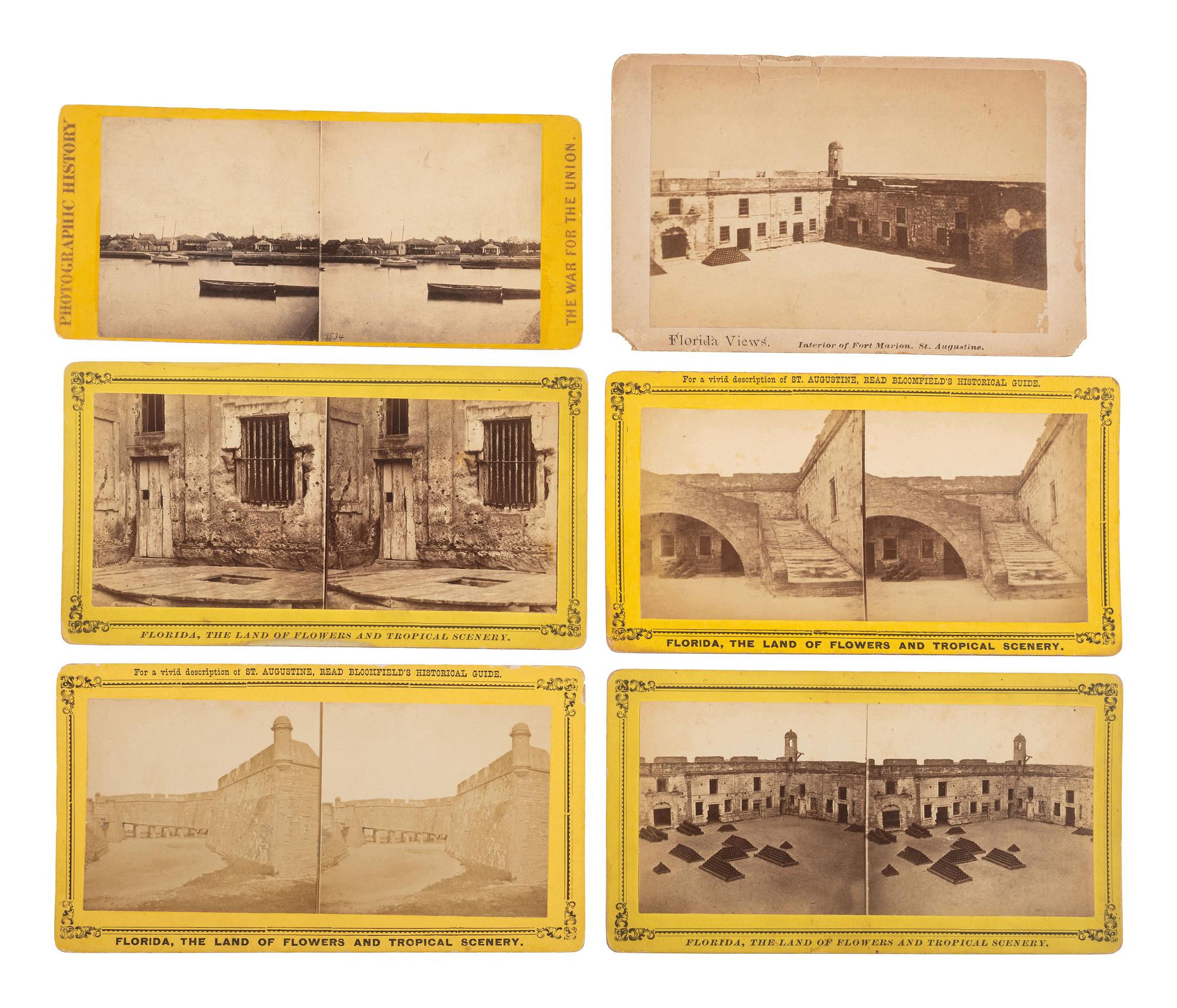 [CIVIL WAR]. A group of 12 stereoviews of Fort Marion.
