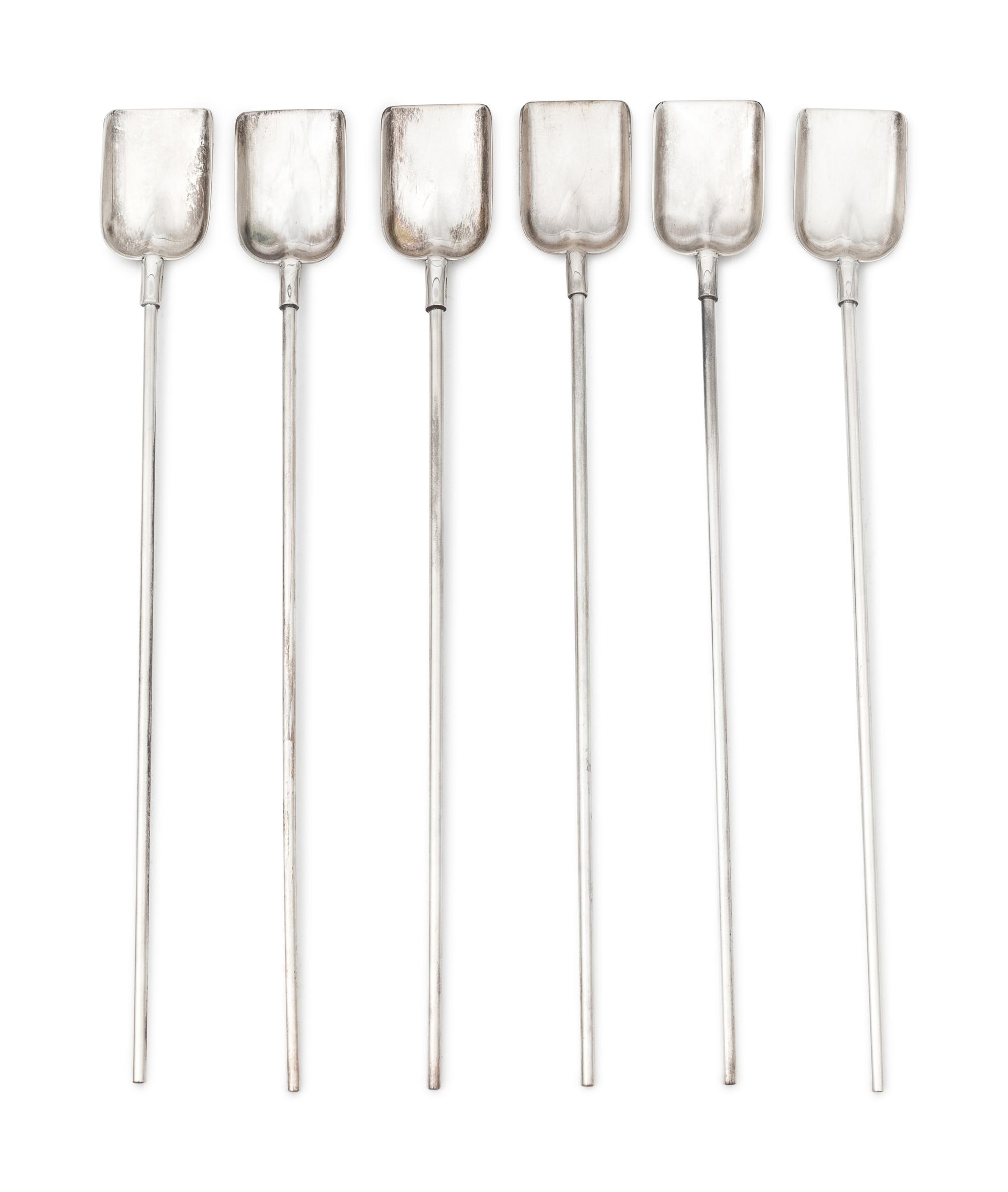 A Set of Six American Silver Shovel Sipper Spoons — Tiffany & Co, New York, NY, 20th Century