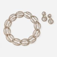 A Sterling Silver Angela Cummings Necklace and Earrings Set Cummings Studios, 1991