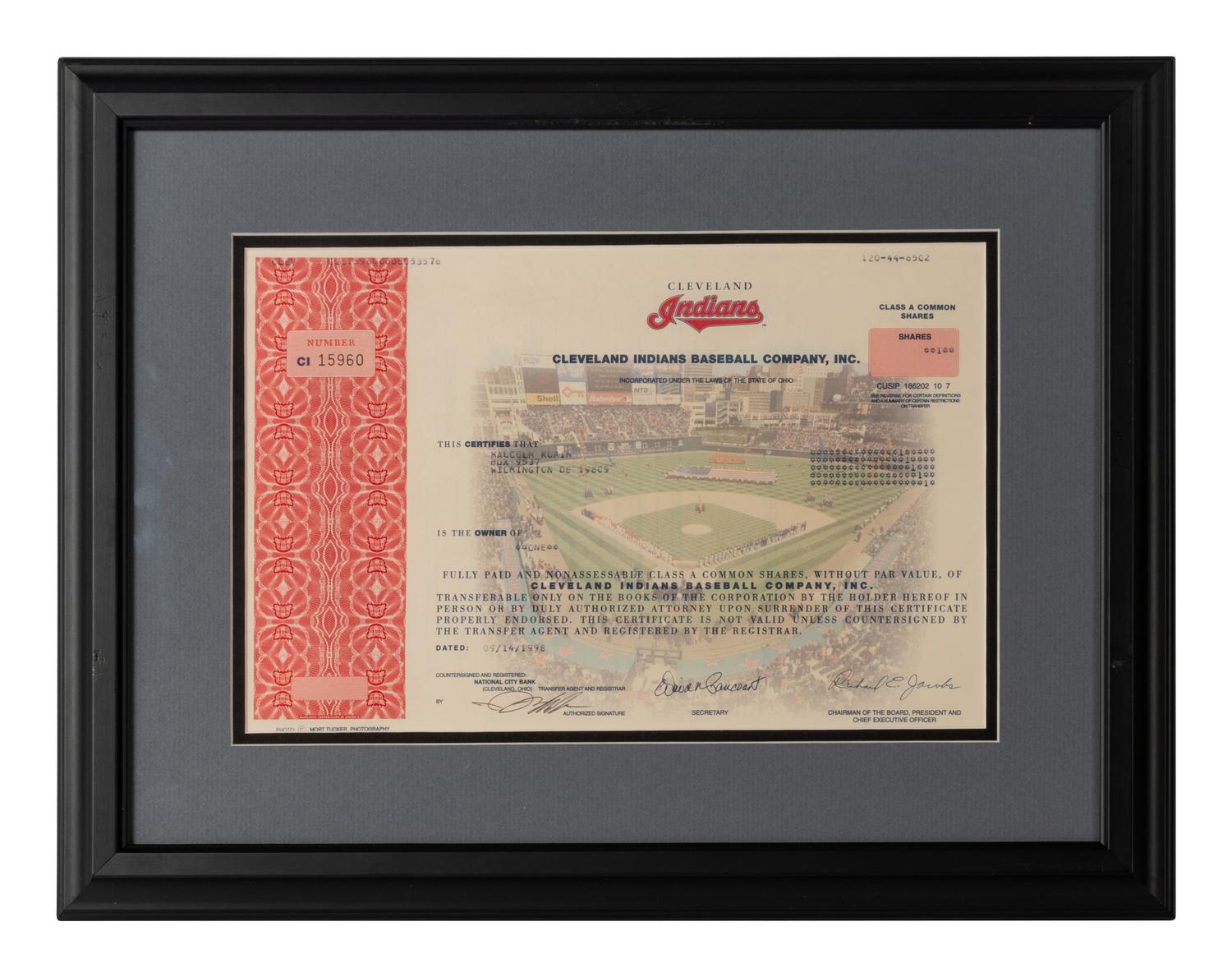 A Group of Assorted Vintage Professional Baseball Stock Certificates,