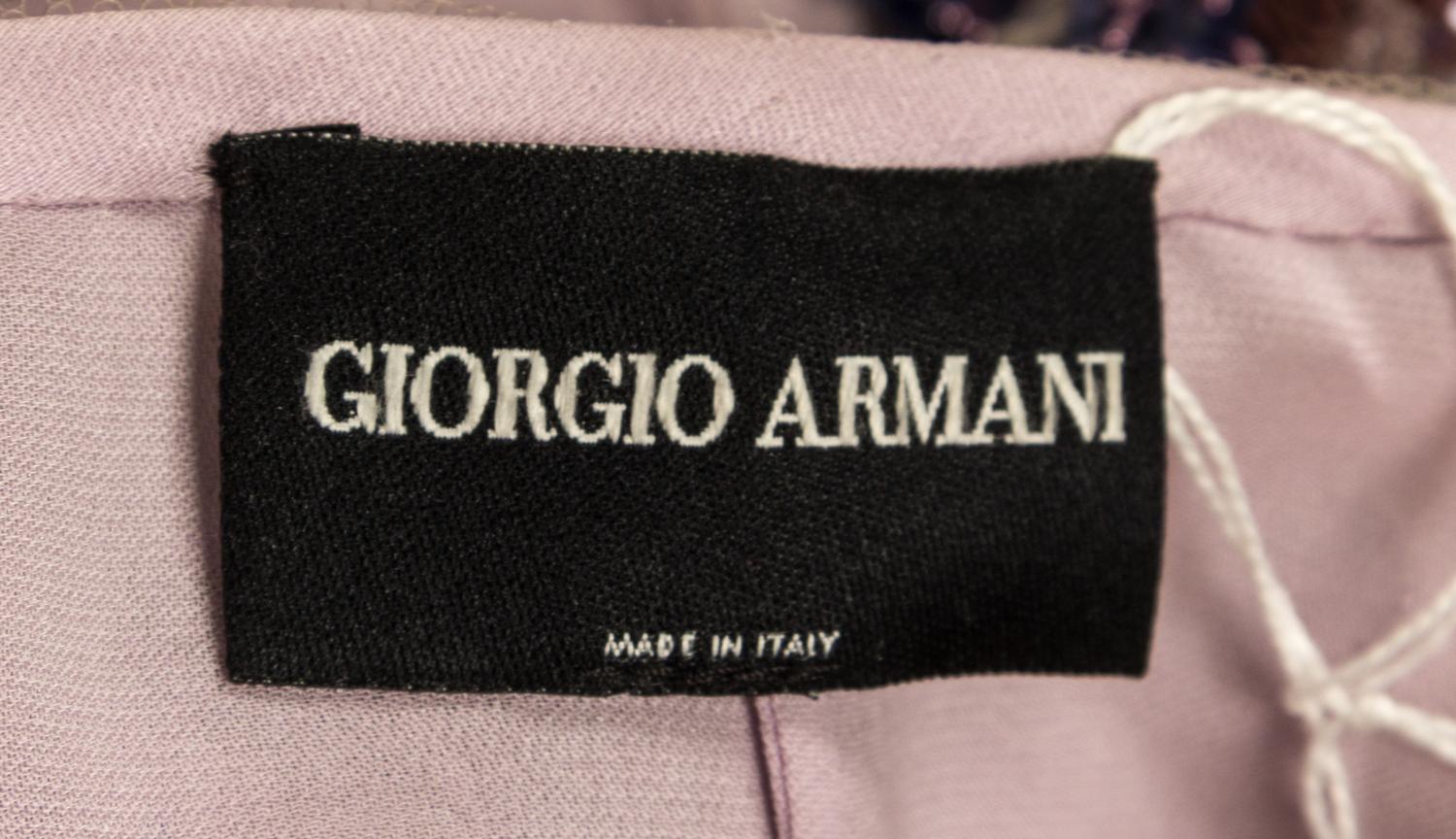 A Giorgio Armani Purple Strapless Gown,